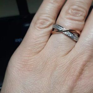 925 Rose Gold Two Tone Women’s Diamond